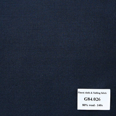 G84.026  Kevinlli V7 - Vải Suit 80% Wool - Xanh Dương Trơn